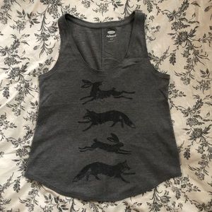 Fox and bunny relaxed tank
